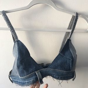 Handmade denim bra/top